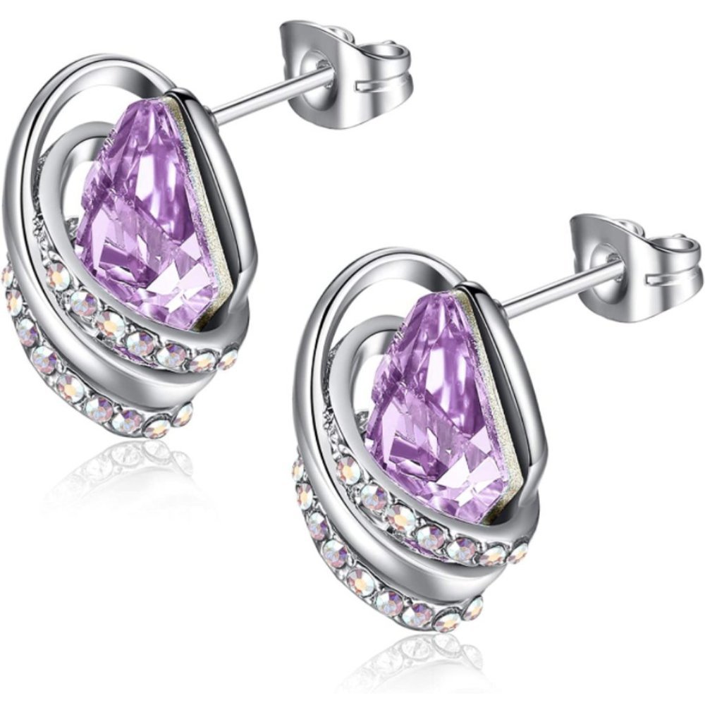 June Birthstone-Alexandrite Light Purple Earrings